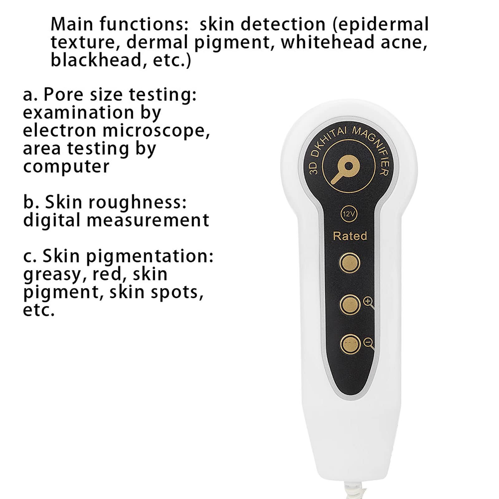 50X-200X Skin & Hair Analyzer Microscope - Professional Scalp Detector for Hair Follicle & Oil Analysis | Skin Care Diagnostic Tool with Magnifying Lens (US Plug) | Perfect for Home Hair Care & Dermatology Checkups