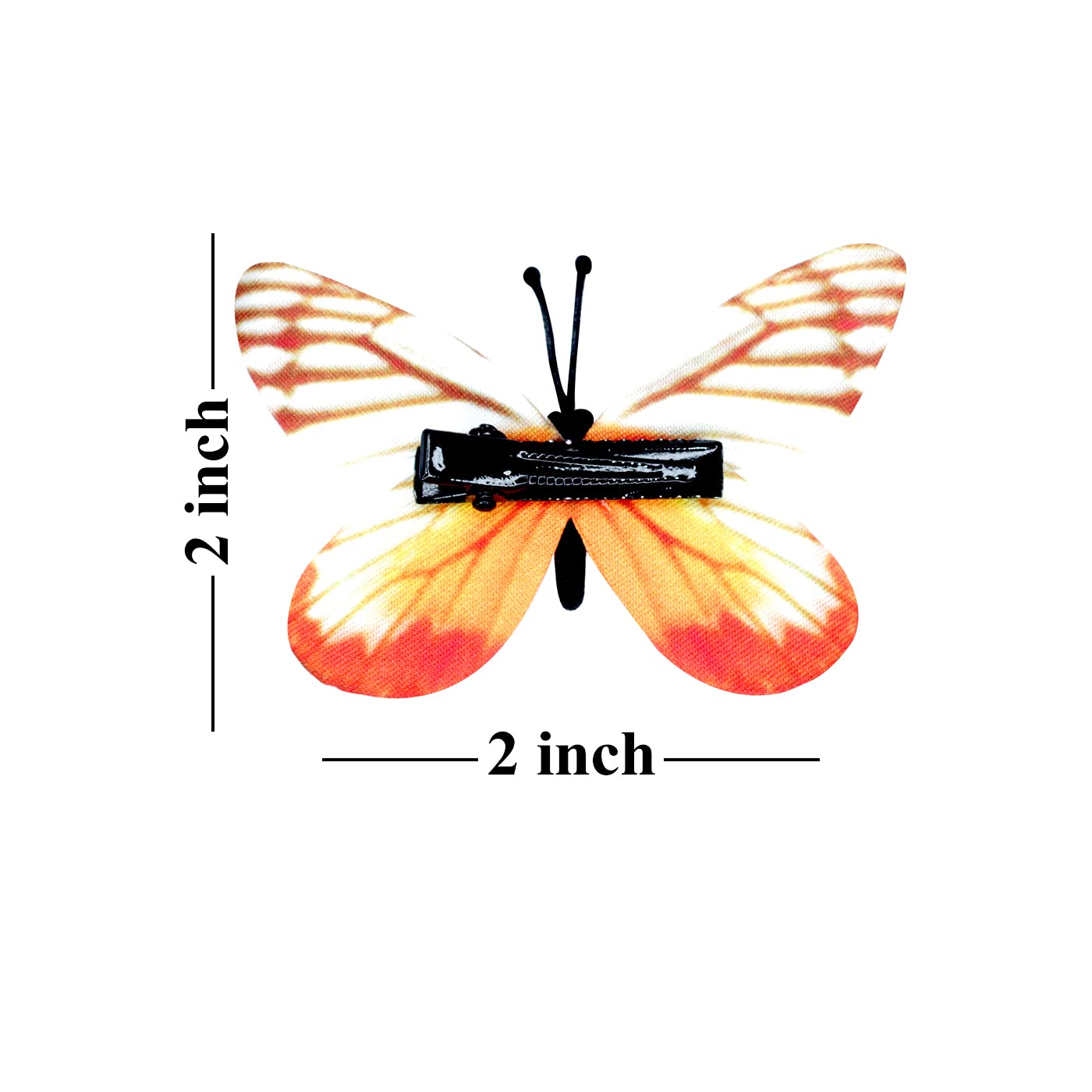 Ekan 2 Pack Butterfly Snap Hair Clips - Lightweight Handmade Hair Pins for Women & Girls - Styling Accessories for Parties, Weddings & Everyday Use (Multicolor)