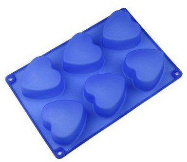 6 Hearts Silicone Soap Molds for Cupcake Baking, Muffin Cups, Polymer Clay, Handmade Biscuit & Chocolate Candy DIY - Perfect for Valentine's Day, Wedding Favors, and Holiday Crafts