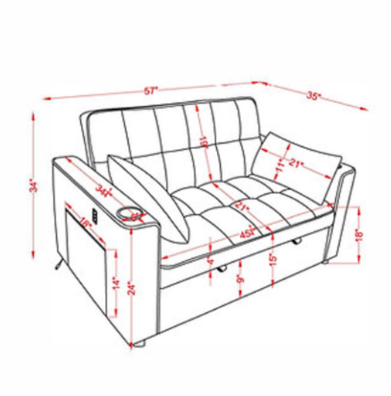 Benny Sofa Bed - Convertible Sleeper Sofa for Small Spaces | Perfect for Guest Rooms, Apartments & Home Offices