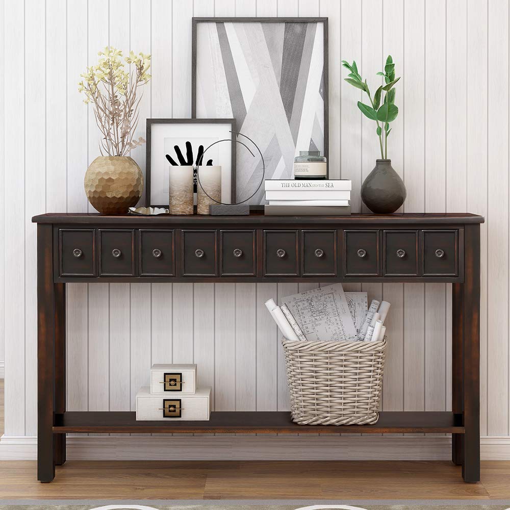 Rustic Entryway Console Table 60
