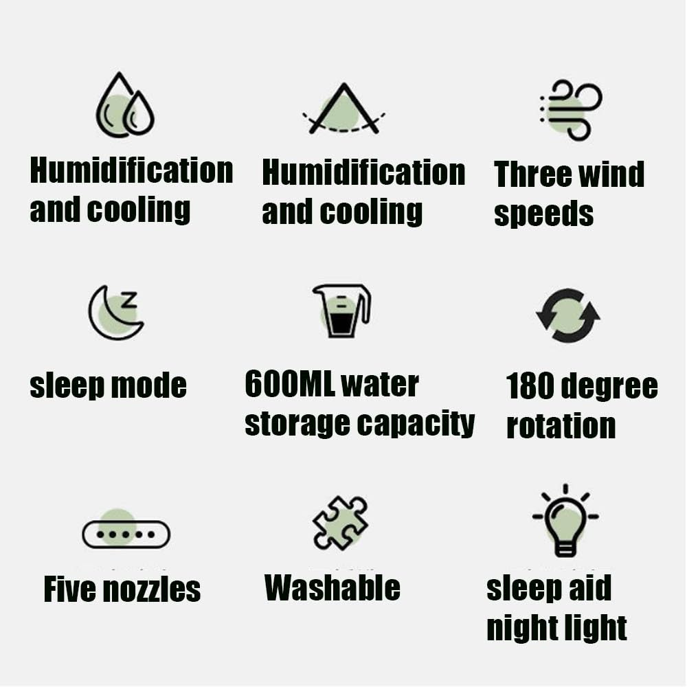Polarlux Portable Air Cooler with 600ml Water Tank - Personal Air Conditioner with Humidifier & Cooling Fan for Home, Office, Dorm, Travel - Perfect for Summer, Hot Weather & Small Spaces (White)