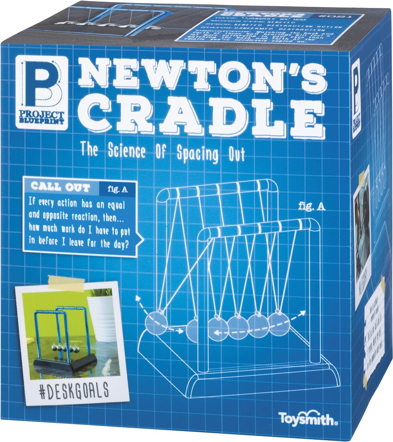 Toysmith Newton's Cradle - Steel Ball Physics Science Desk Toy for Kids & Adults | Educational Office Decor, Stress Relief Gift for Home & Classroom