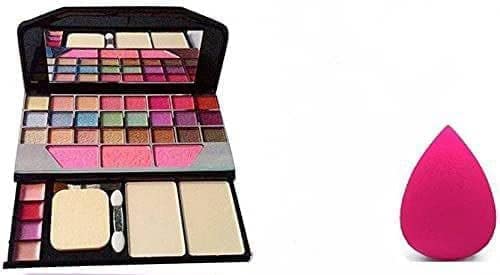ENIVO Women's & Girls' TYA 6155 Multicolor Makeup Kit with 2 Pink Beauty Blender Sponges - Complete Cosmetic Set for Foundation, Contouring & Eye Makeup - Perfect for Daily Use, Travel & Professional Makeup Artists