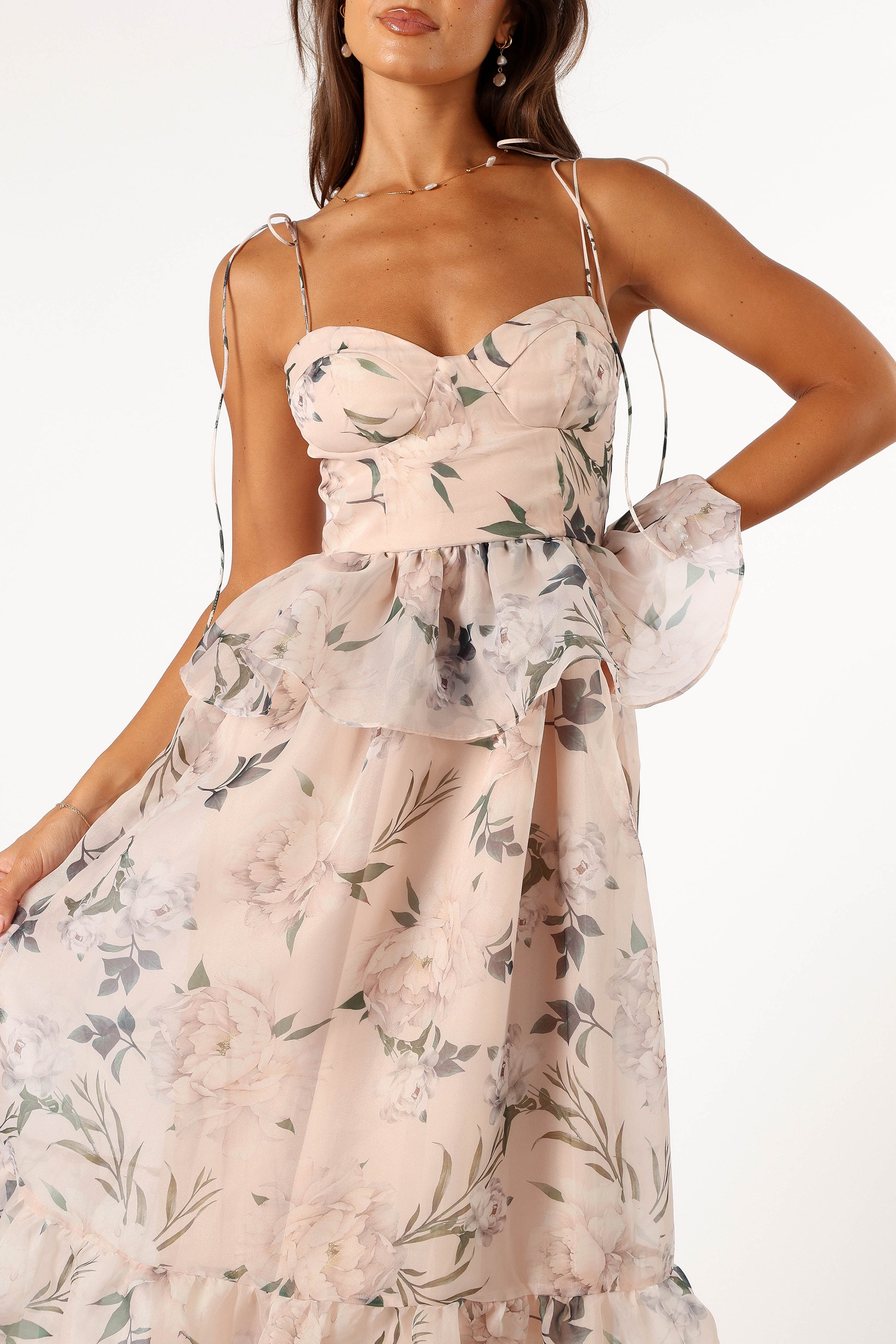 Kennie Midi Dress - Floral Print Pink Summer Dress for Women | Casual & Party Wear | Perfect for Beach, Brunch & Date Nights