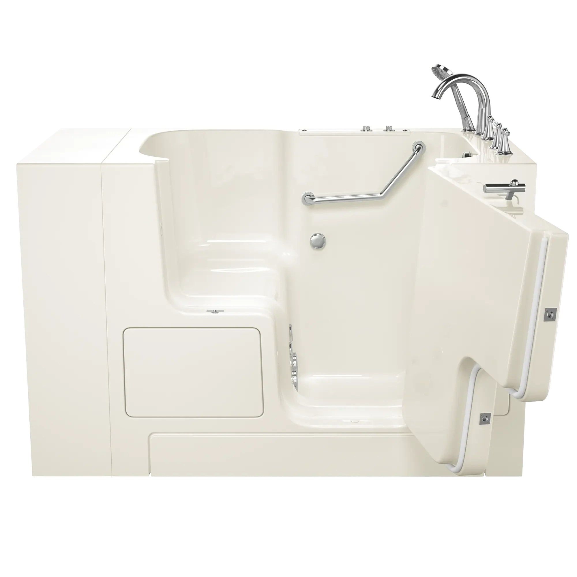 32 x 52 Inch Gelcoat Walk-in Bathtub with Whirlpool System - Right Hand Drain & Faucet Included | Ideal for Elderly & Mobility Assistance | ADA Compliant Safety Tub for Seniors