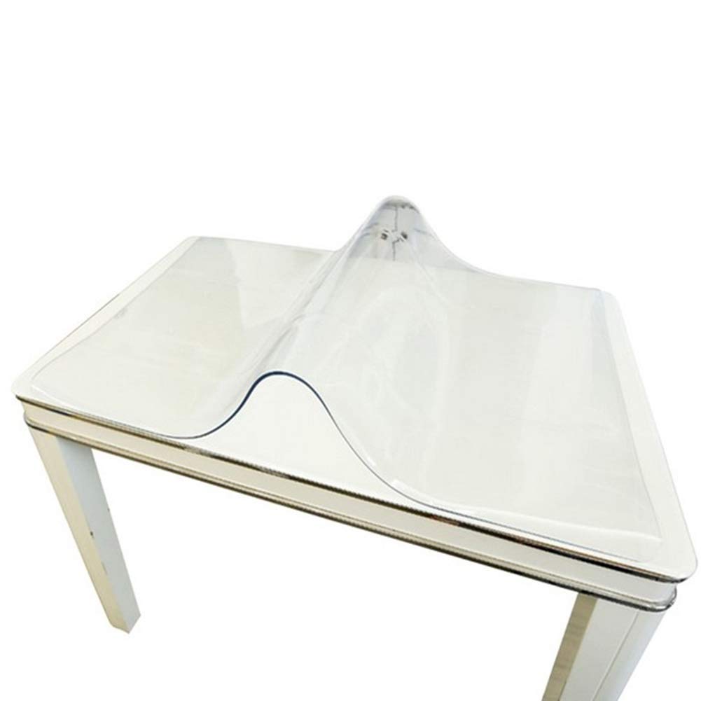 Waterproof Table Cover Protector - 45x90cm PVC Tablecloth for Dining, Kitchen, Coffee & Office Desks - Fits Wood, Glass & Marble Tables (2mm Thick) - Spill Proof & Easy Clean Surface for Daily Use, Parties & Outdoor Dining