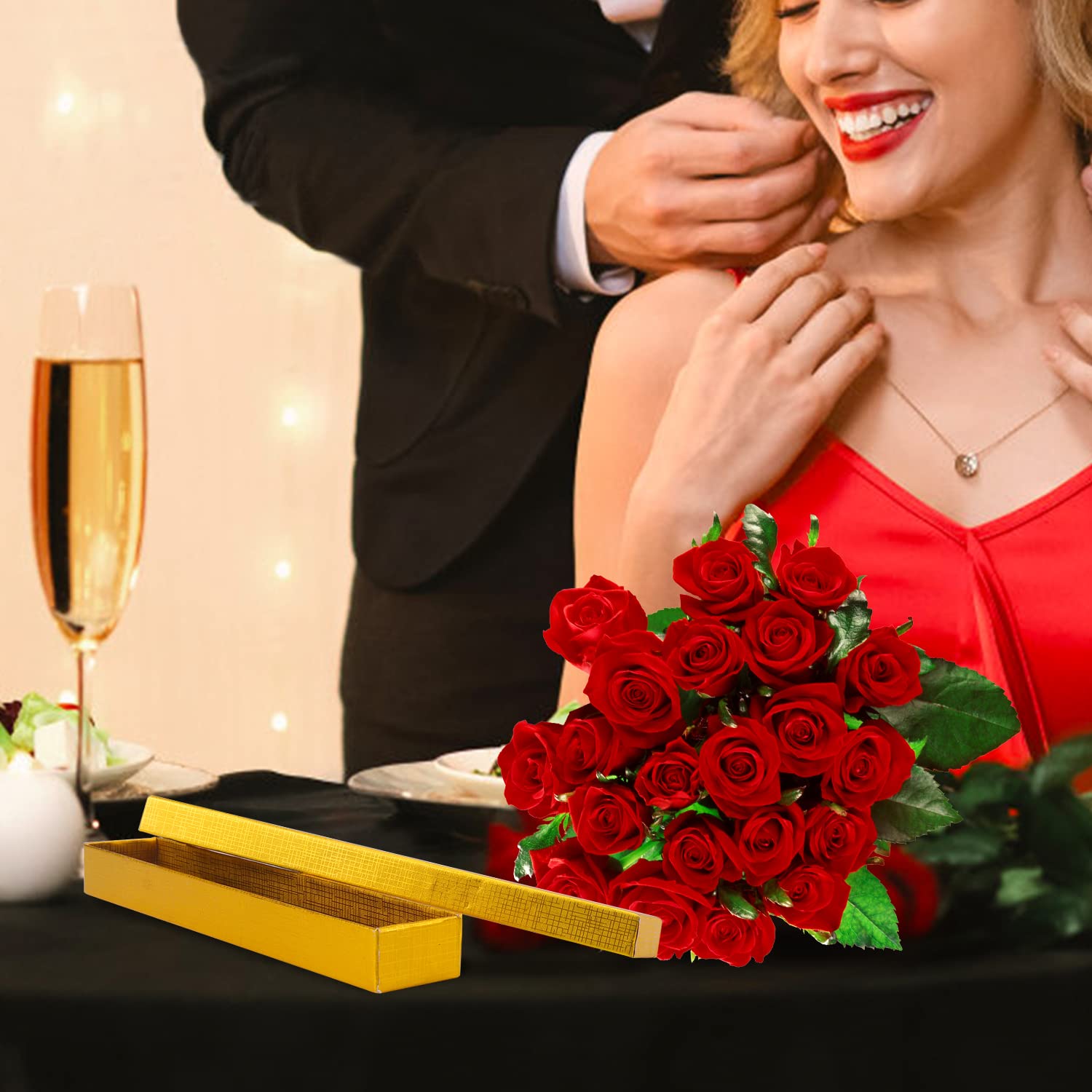Premium 24-Pack Gold Cardboard Jewelry Gift Boxes for Necklaces, Earrings & Rings - Elegant Storage & Gifting Solution for Jewelers, Retailers & Special Occasions - Perfect for Weddings, Birthdays & Anniversary Gifts