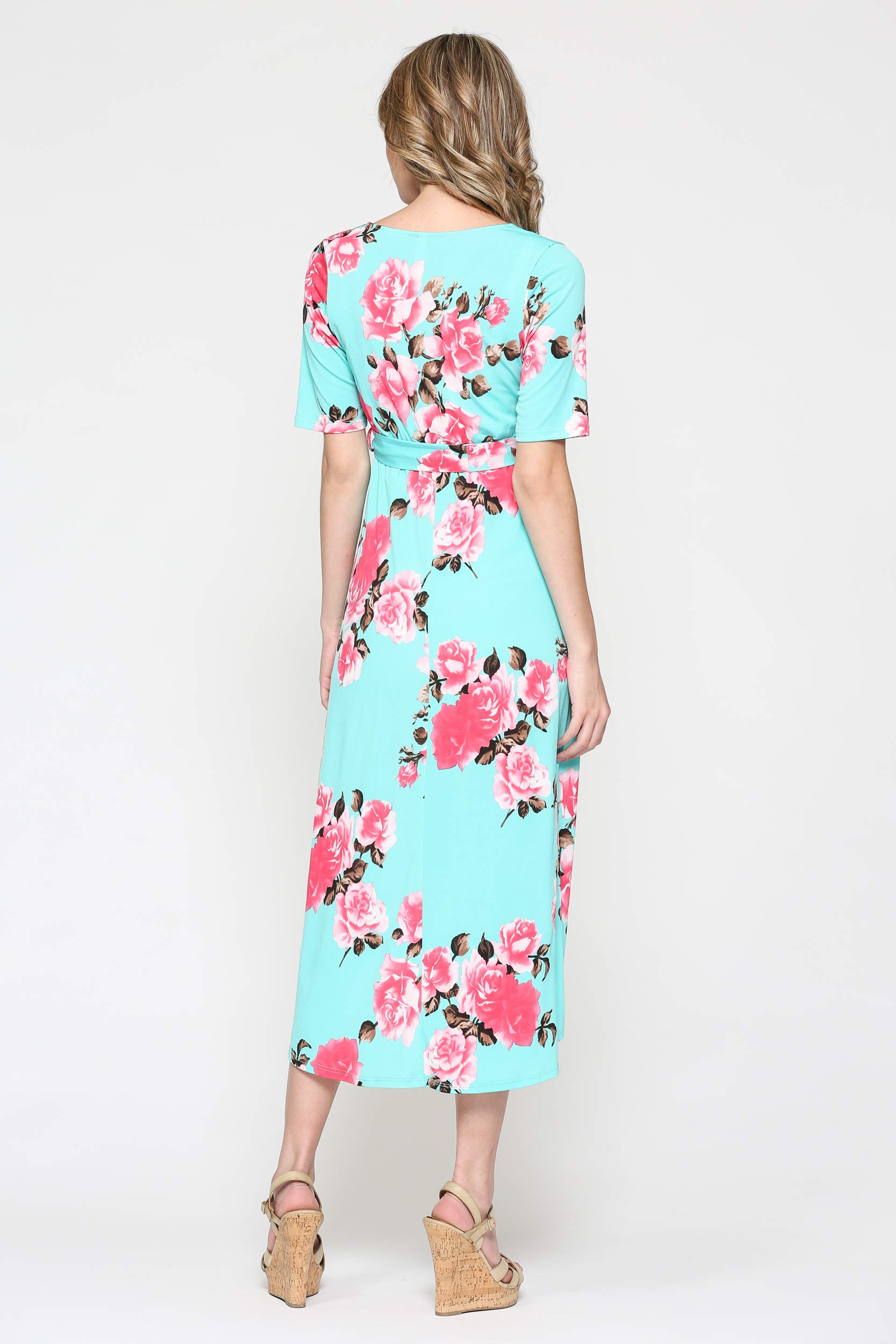 Stylish Women's Maternity Wrap Dress - Mid-Length with Adjustable Waist Belt | Perfect for Pregnancy, Nursing & Special Occasions