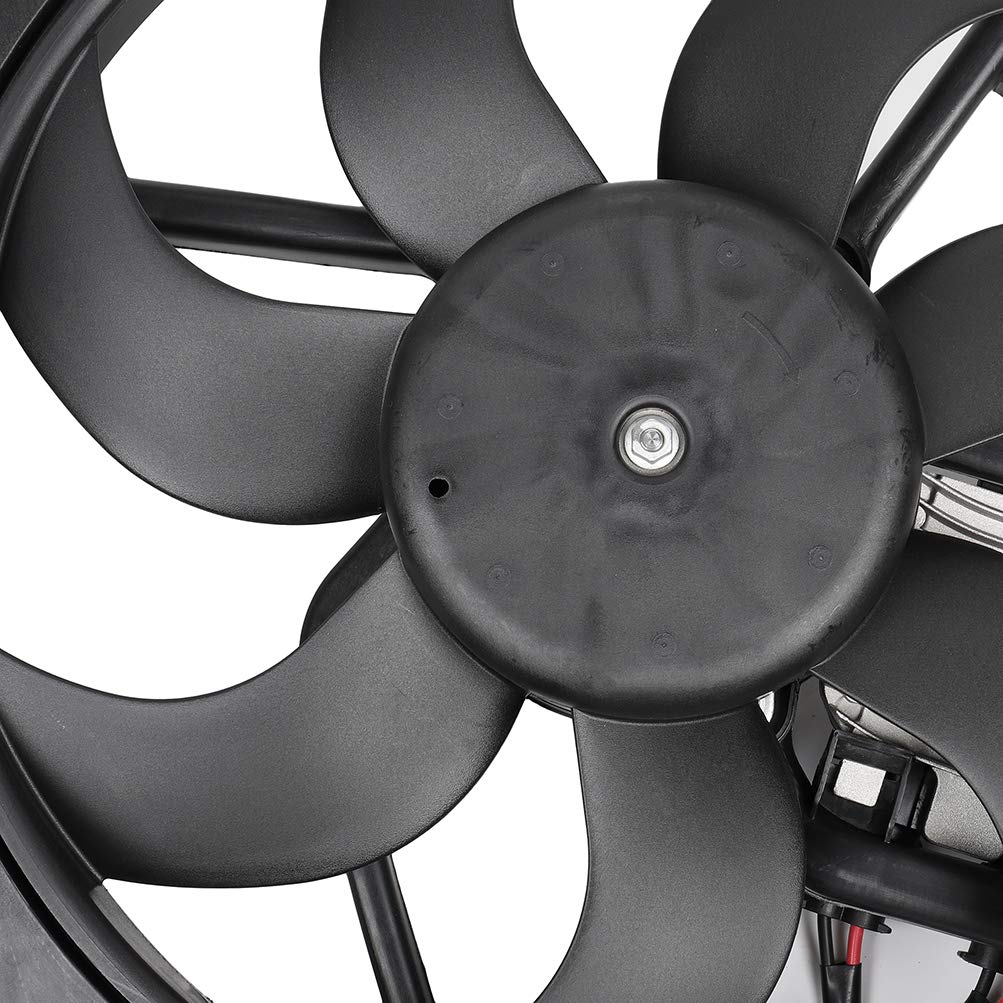 ECCPP 623840 A/C Condenser Fan Assembly Replacement for Volvo S80 V60 V70 XC60 XC70 - 12V 2.8W 1800 RPM Cooling Fan, 31.5 x 20.08 x 5.12 Inches, Plastic Radiator Fan (45dB) - Perfect for AC Repair & Engine Cooling System Maintenance