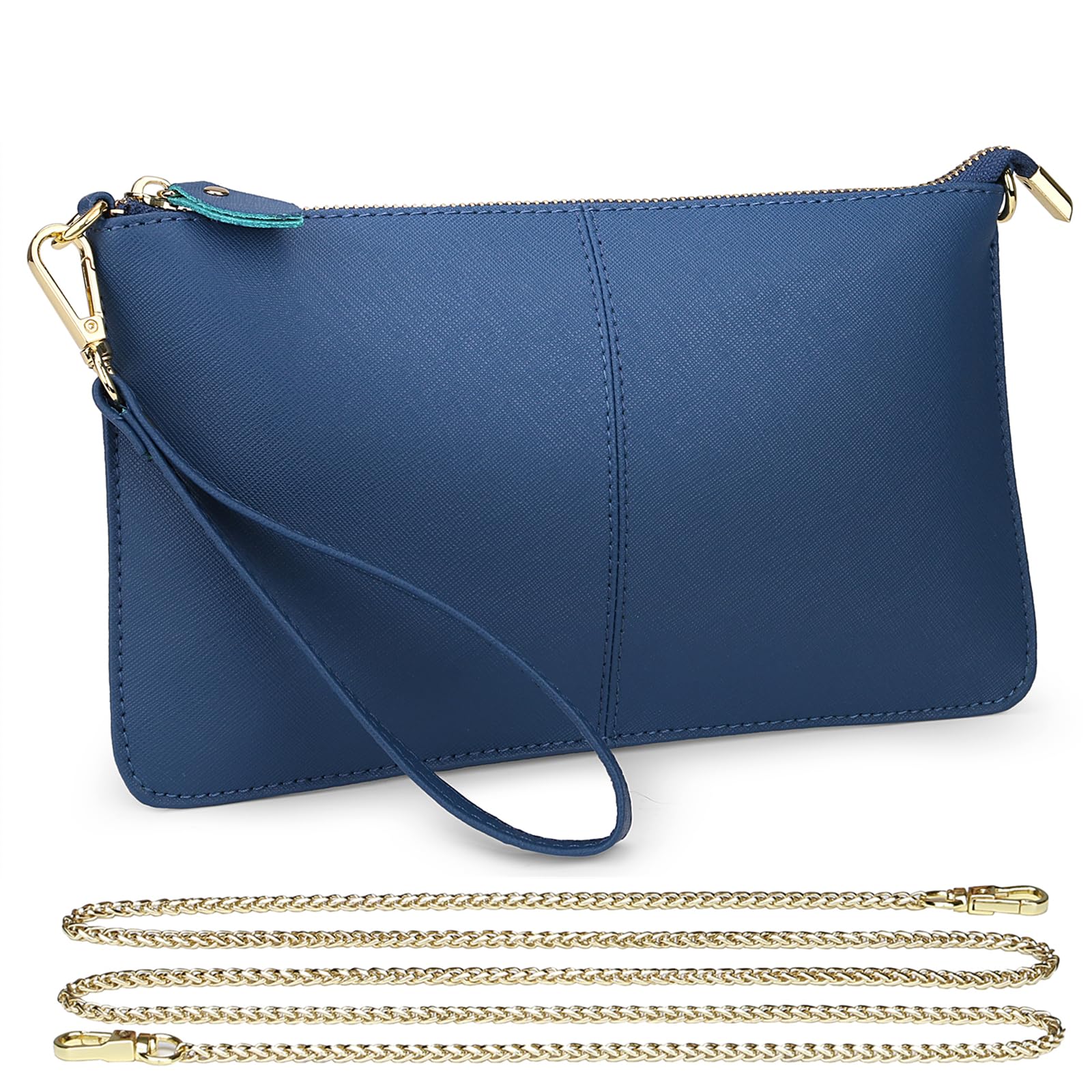 Uromee Genuine Leather Wristlet Wallet Clutch Purse for Women - Crossbody Bag with Detachable Shoulder Chain | Perfect for Parties, Travel & Everyday Use