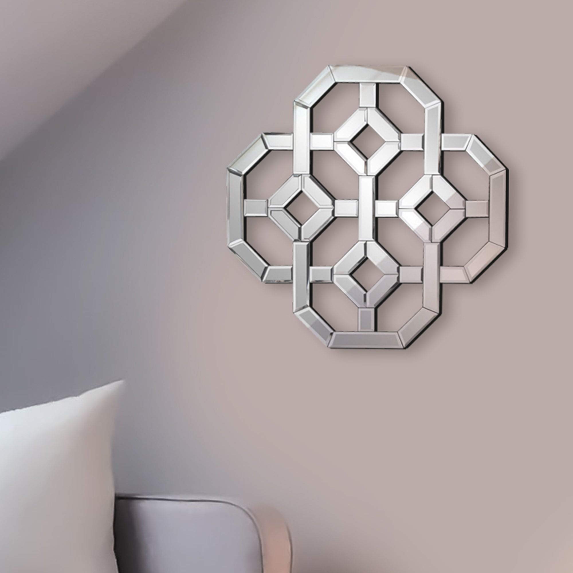 Stylish Silver Wall Mirror with Hooks - Perfect for Entryway, Bedroom & Bathroom Decor