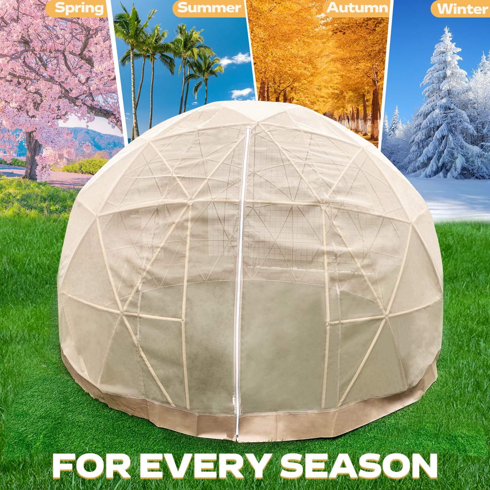 12x7.2FT Portable Garden Bubble Tent - Breathable Mesh Geodesic Dome Greenhouse for Camping, Backyard, Patio | Outdoor Party Canopy, Dining Gazebo & Sunshade Shelter | Perfect for Garden Relaxation, Social Gatherings & Stargazing Nights