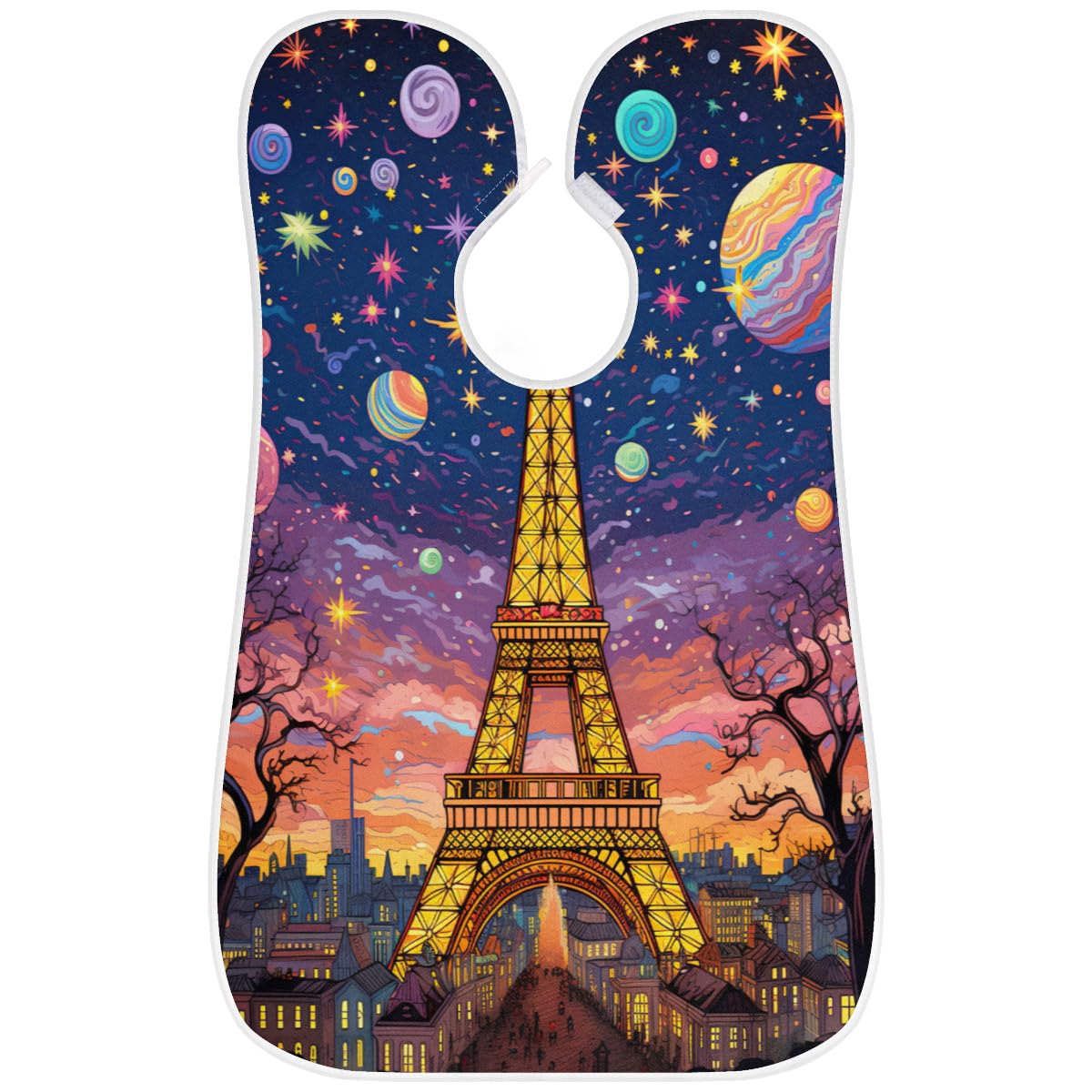 Men's Eiffel Tower Starry Sky Shaving Bib - Waterproof Beard & Hair Dye Apron for Barbers, Stylists & DIY Grooming - Perfect for Salon, Home Use & Gifts