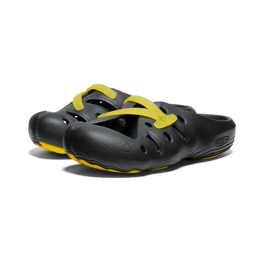 YOGEEZ Comfortable Clogs for Men & Women - Black/Keen Yellow - Slip-Resistant Garden Shoes for Outdoor, Beach, and Pool Use