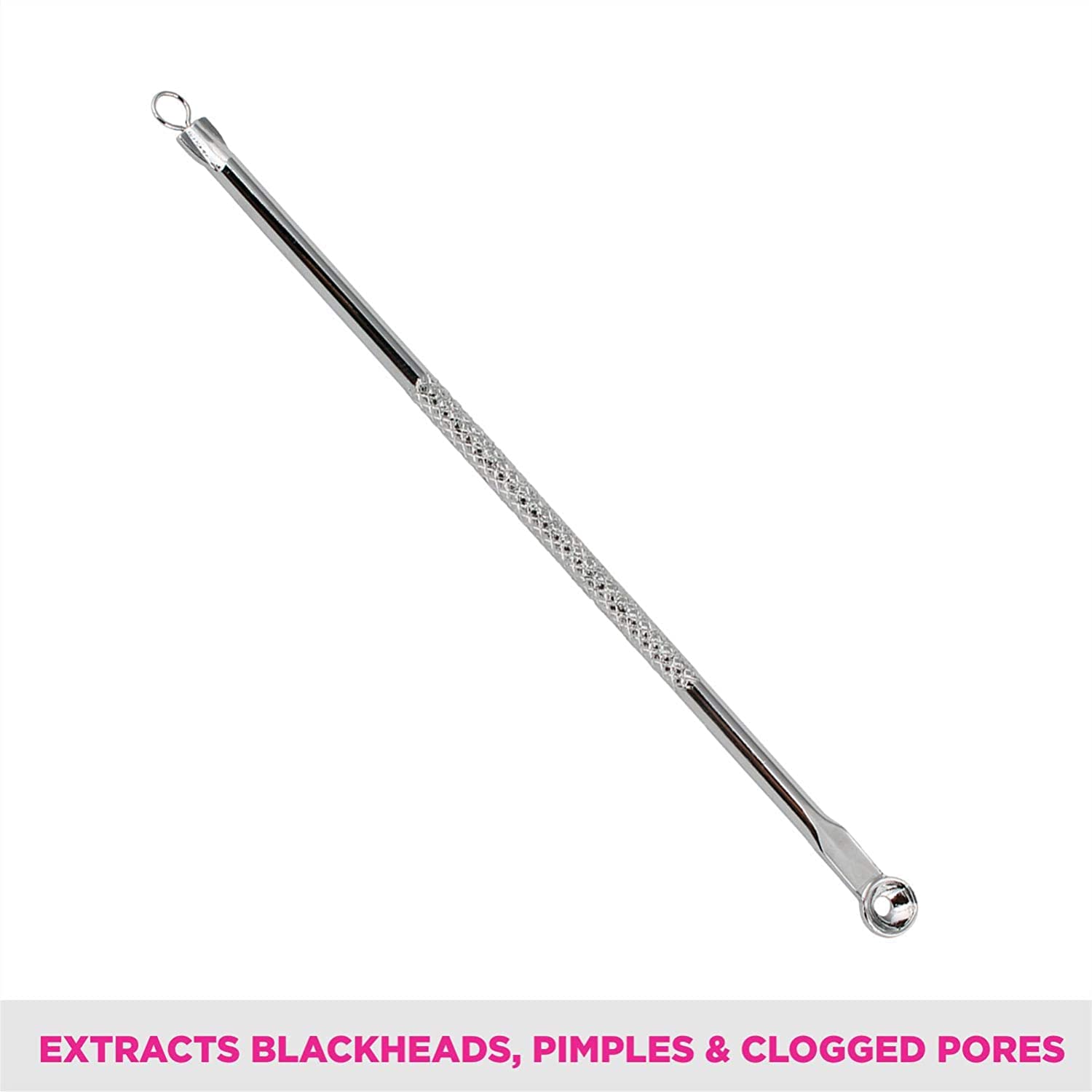 NISHU ENTERPRISES Professional 4-Piece Stainless Steel Blackhead & Pimple Extractor Tool Kit (4.72 Inch) - Acne Removal, Comedone Extractor for Face & Nose - Perfect for Home Skincare & Spa Treatments