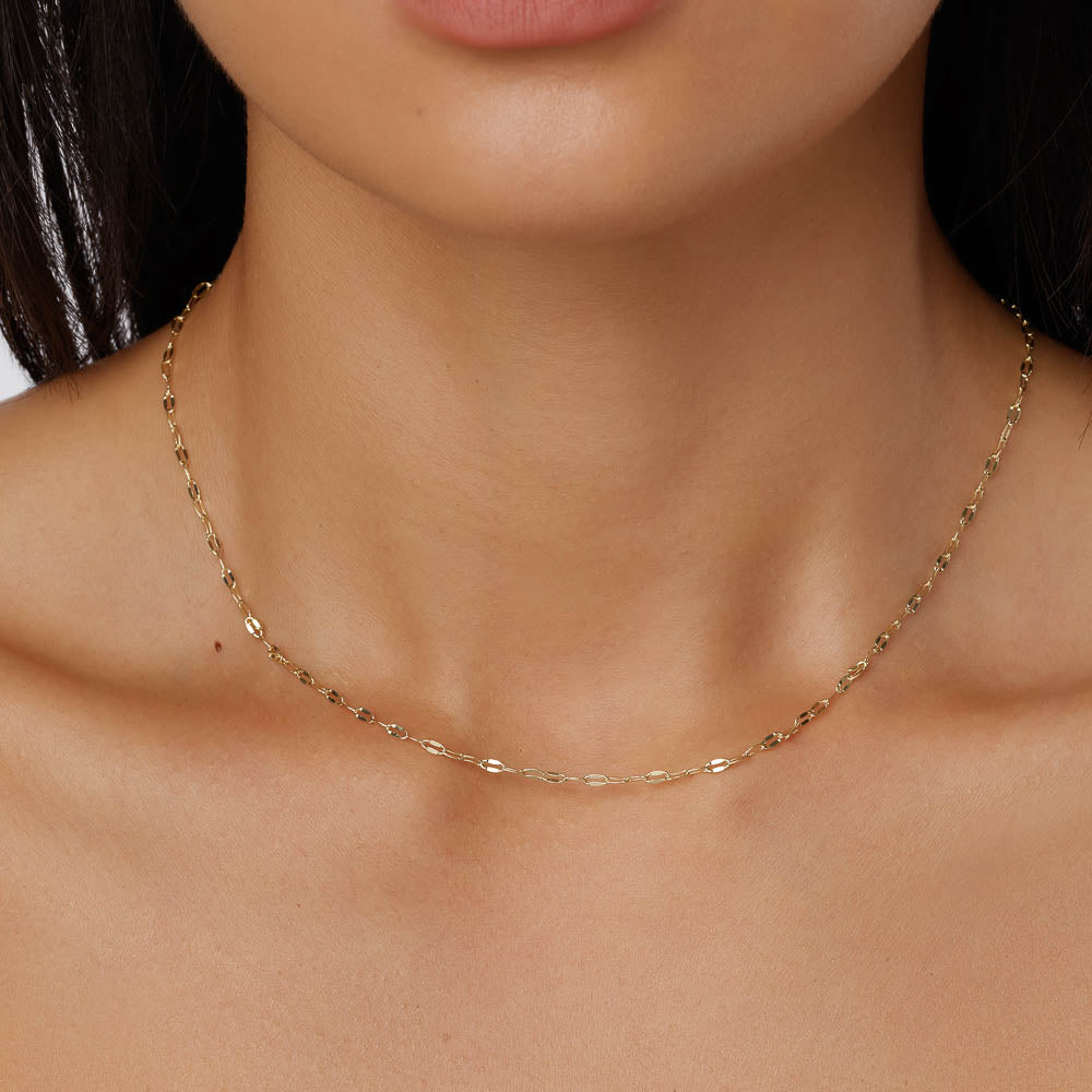 Luxury Gold Mirror Chain Necklace for Women - Elegant Fashion Jewelry Gift for Parties, Weddings & Special Occasions