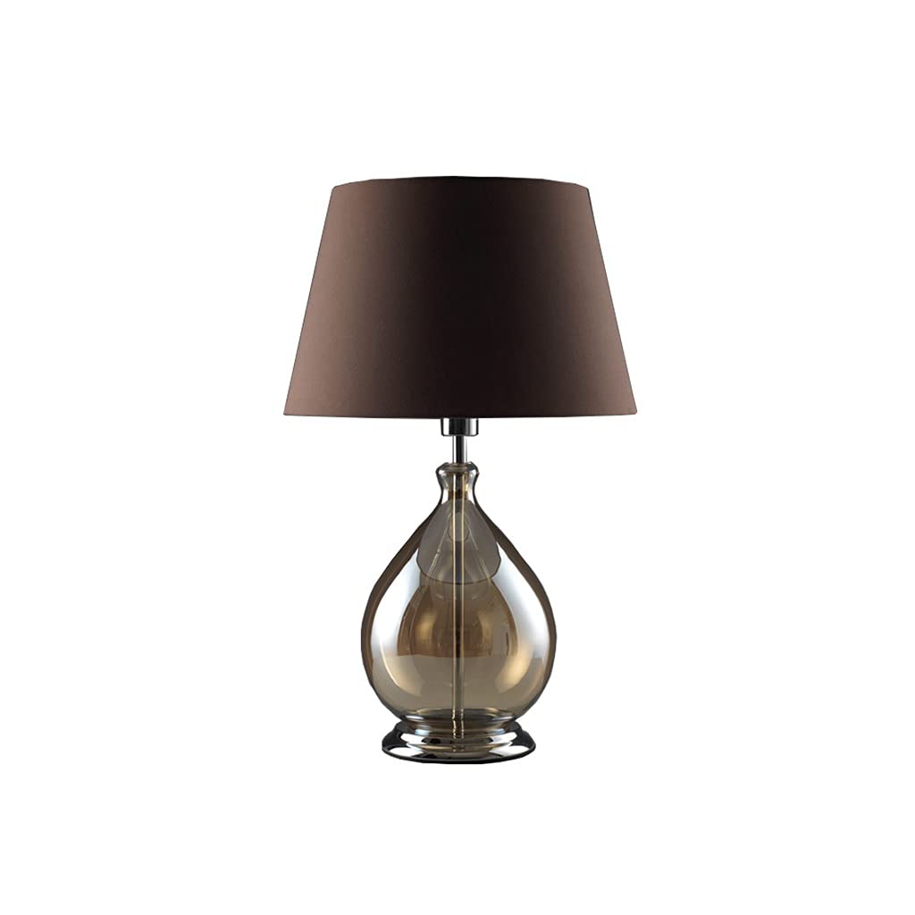 BXSUKEYOU Modern Table Lamp with Fabric Lampshade - Bedside Nightstand Lamp for Bedroom, Living Room & Home Office - Creative Glass Base Decorative Lighting for Crafts & Interior Design - Perfect for Reading, Relaxation & Ambient Lighting