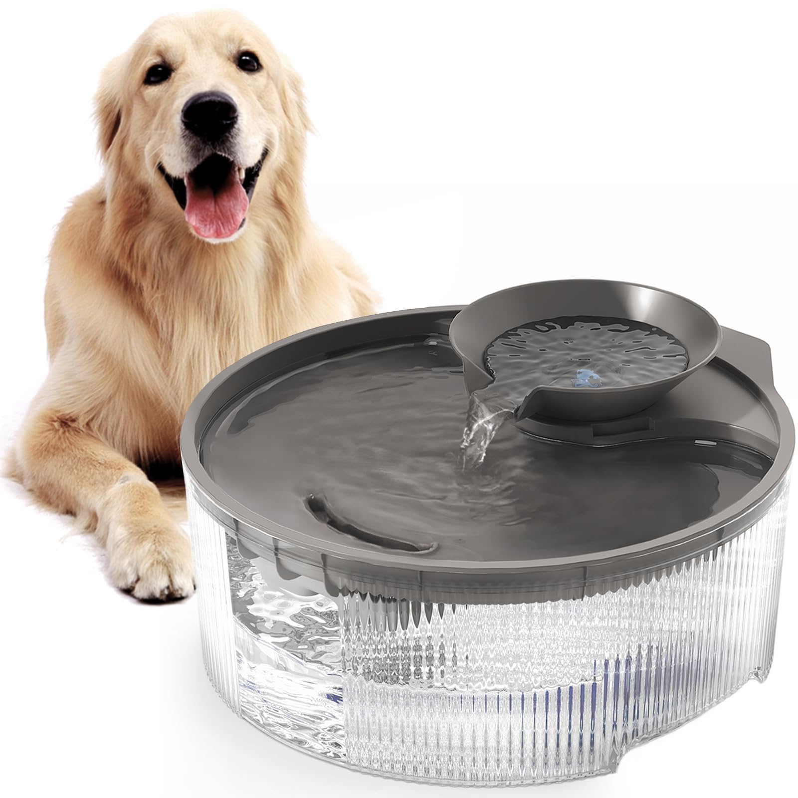 **Automatic Dog Water Fountain Dispenser for Large Dogs & Cats - 168oz/5L Pet Water Bowl with Quiet Pump - Ideal for Home, Office, or Travel Use**