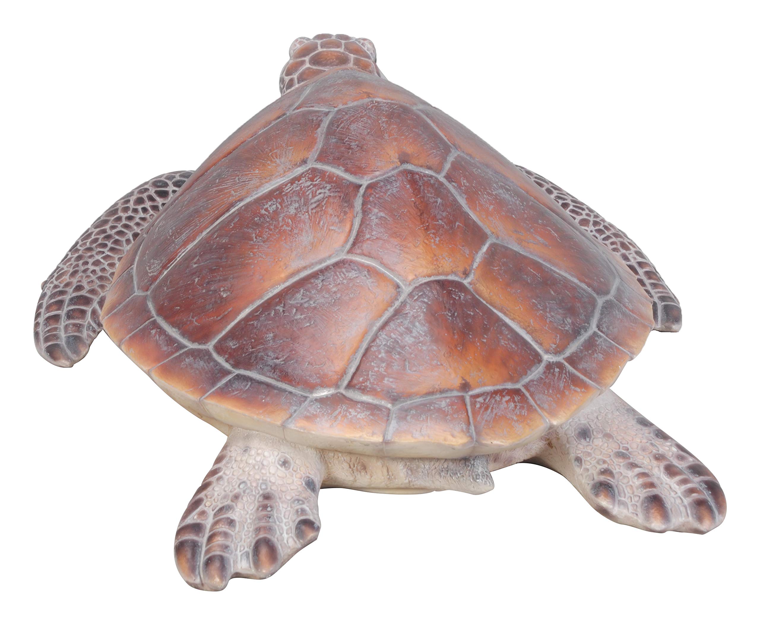 Hi-Line Gift 87683-A Large Sea Turtle Statue - Handcrafted Resin Ocean Decor for Beach House, Coastal Living Room & Outdoor Garden Decorations