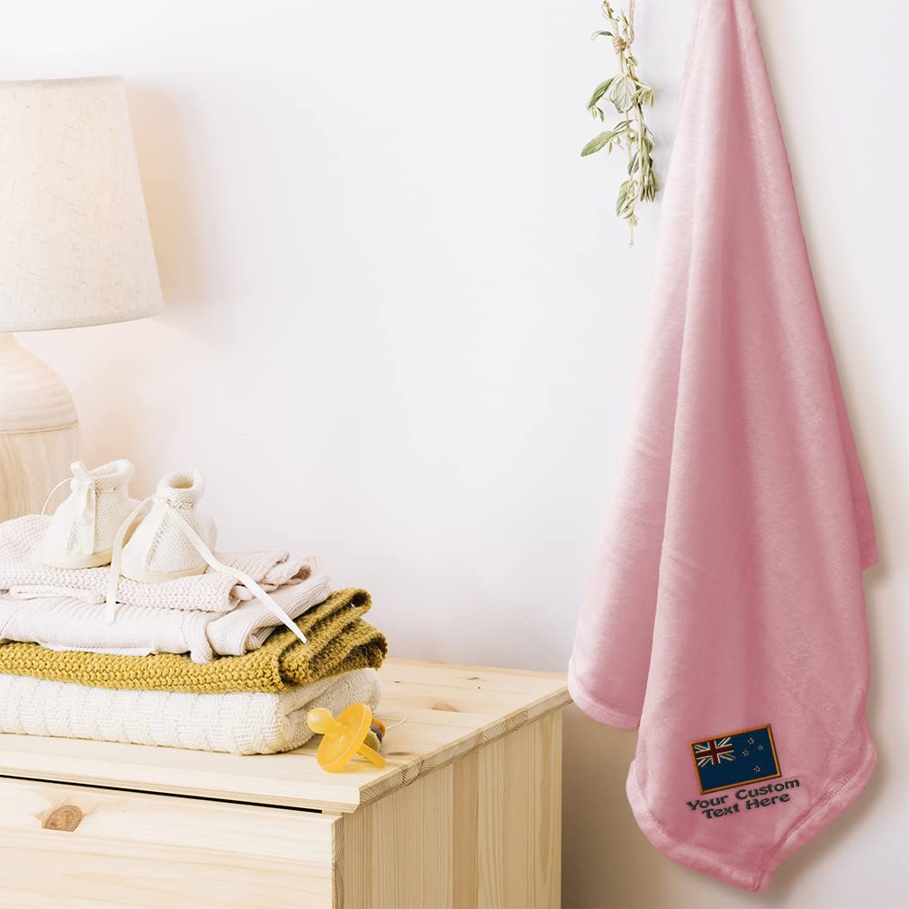Custom Embroidered Baby Blankets for Boys & Girls - Soft Nursery Bedding Set - Perfect for Cribs, Strollers & Gift Giving (New Zealand Wool)