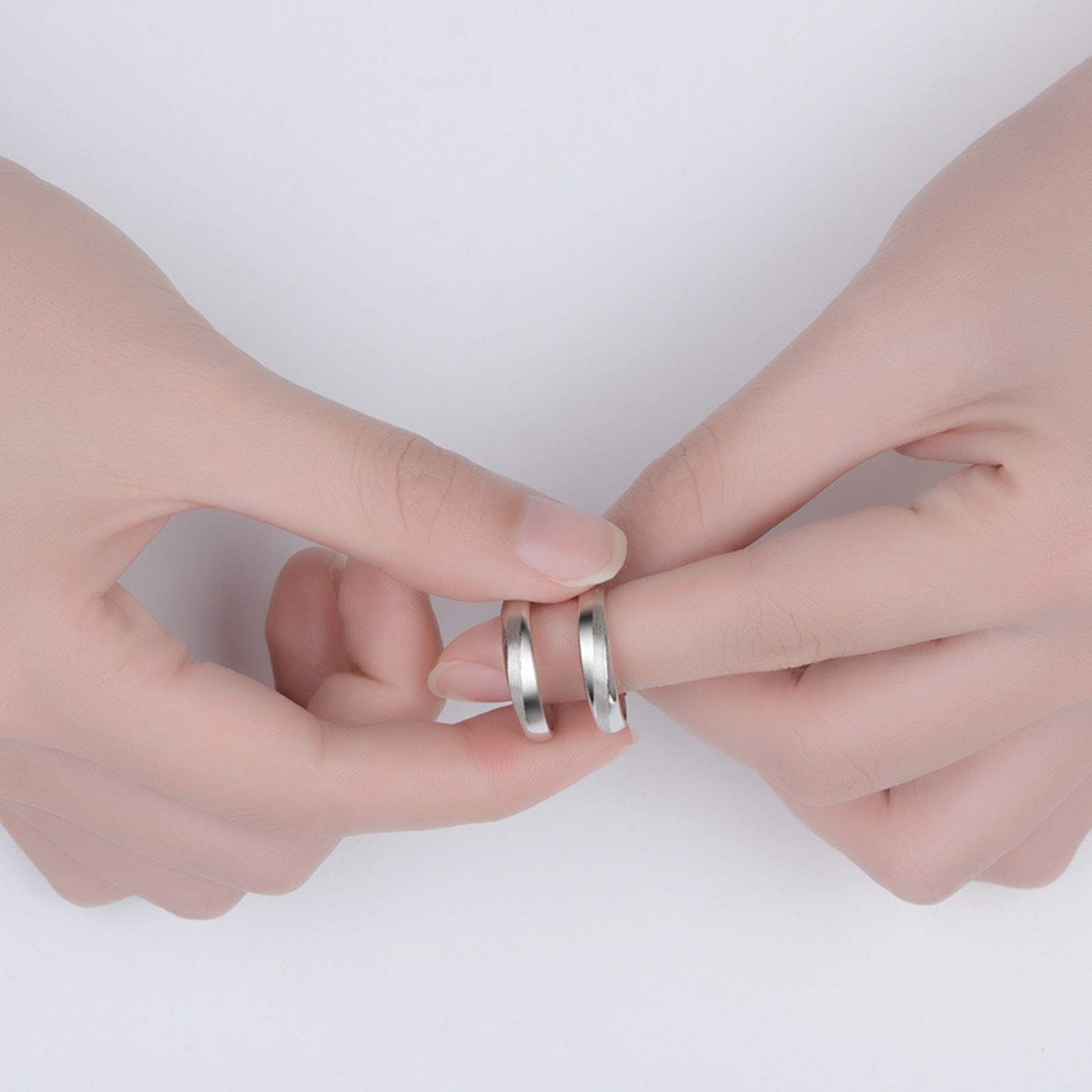 Personalized Promise Rings Set for Couples - 925 Sterling Silver Adjustable Rings for Women & Men - Perfect for Anniversaries, Engagements & Romantic Gifts
