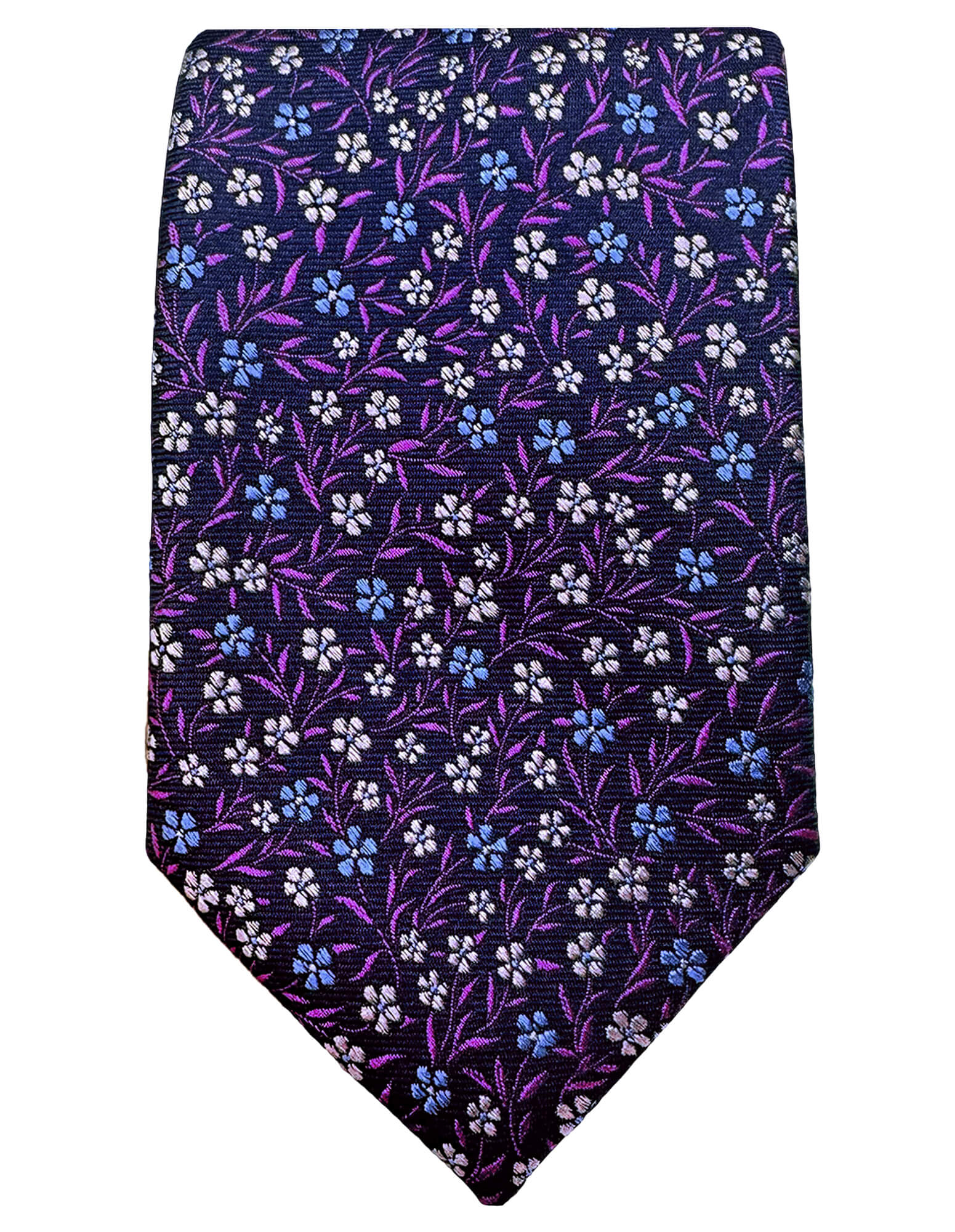DÉCLIC Alex Floral Tie for Men - Elegant Purple Silk Necktie for Weddings, Business & Formal Occasions