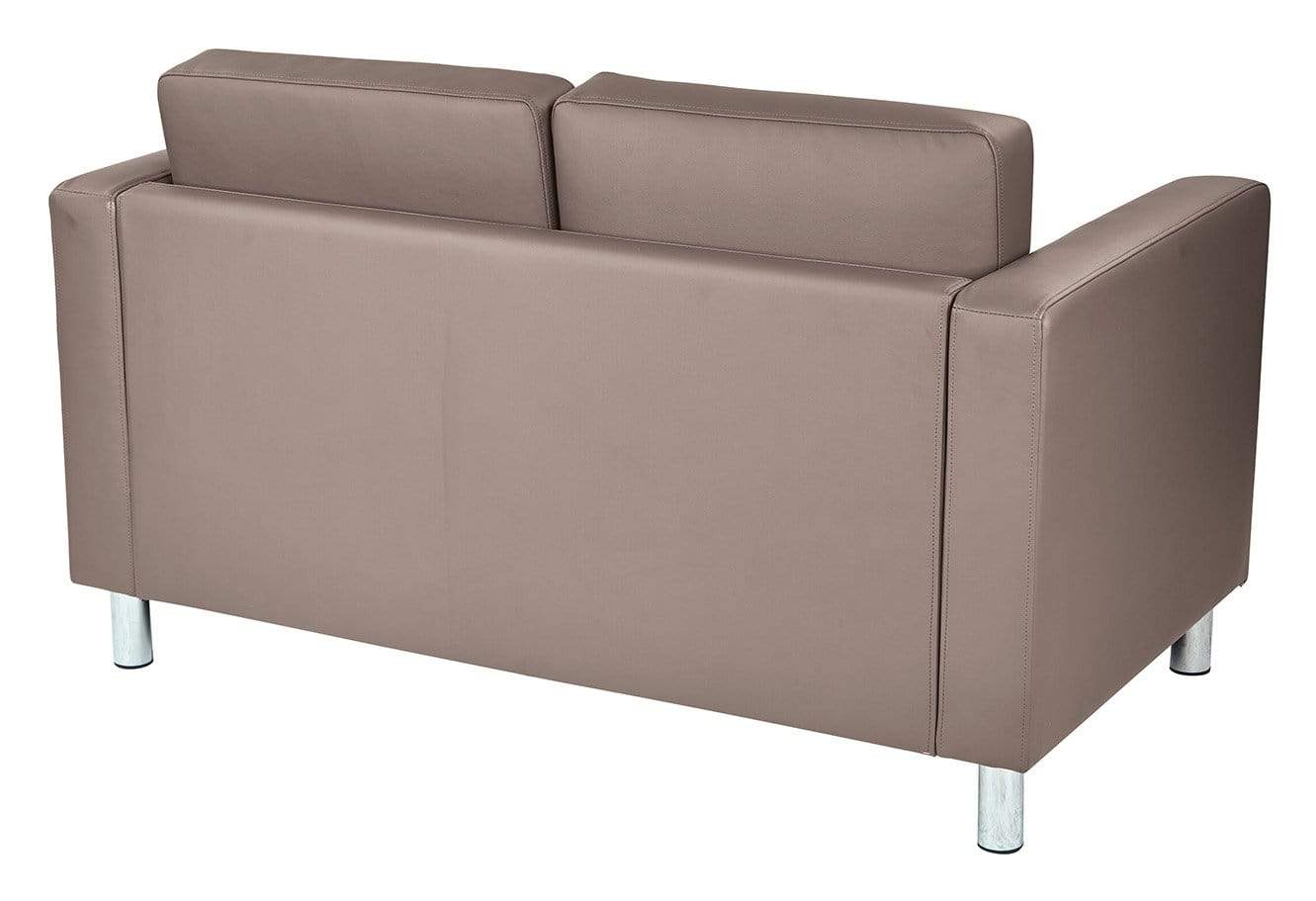 Office Star Ave Six Pacific Faux Leather Love Seat [PAC52] - Stylish Compact Sofa for Small Spaces, Home Office & Waiting Rooms