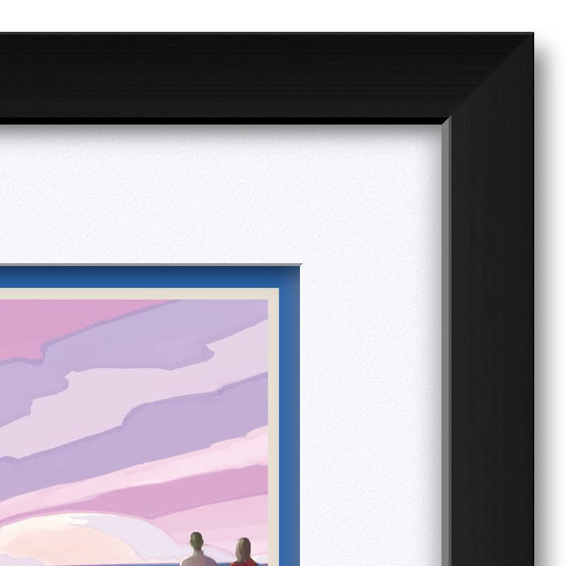 Joanne Kollman Alla Prima Painting - Rhode Island Coastal Love Art Print 18x24 Inches Professionally Framed & Matted - Perfect for Beach House Decor, Living Room Wall Art & Coastal Theme Gifts