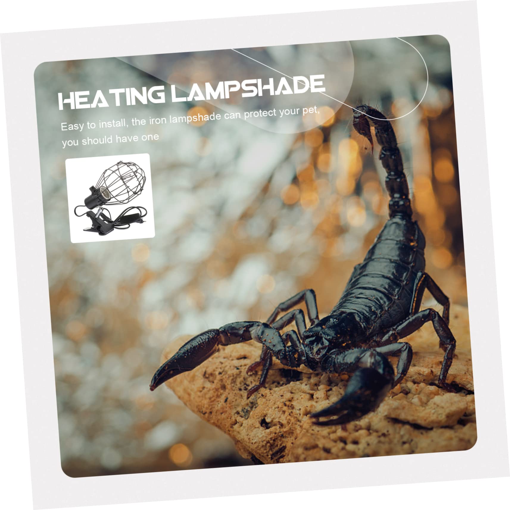 POPETPOP 1pc Reptile Heat Lamp Clip - Durable Iron Lampshade Holder for Reptile Heating Light, Insulated Hollow Cover for Terrariums & Vivariums - Perfect for Lizards, Snakes & Amphibians Habitat Setup