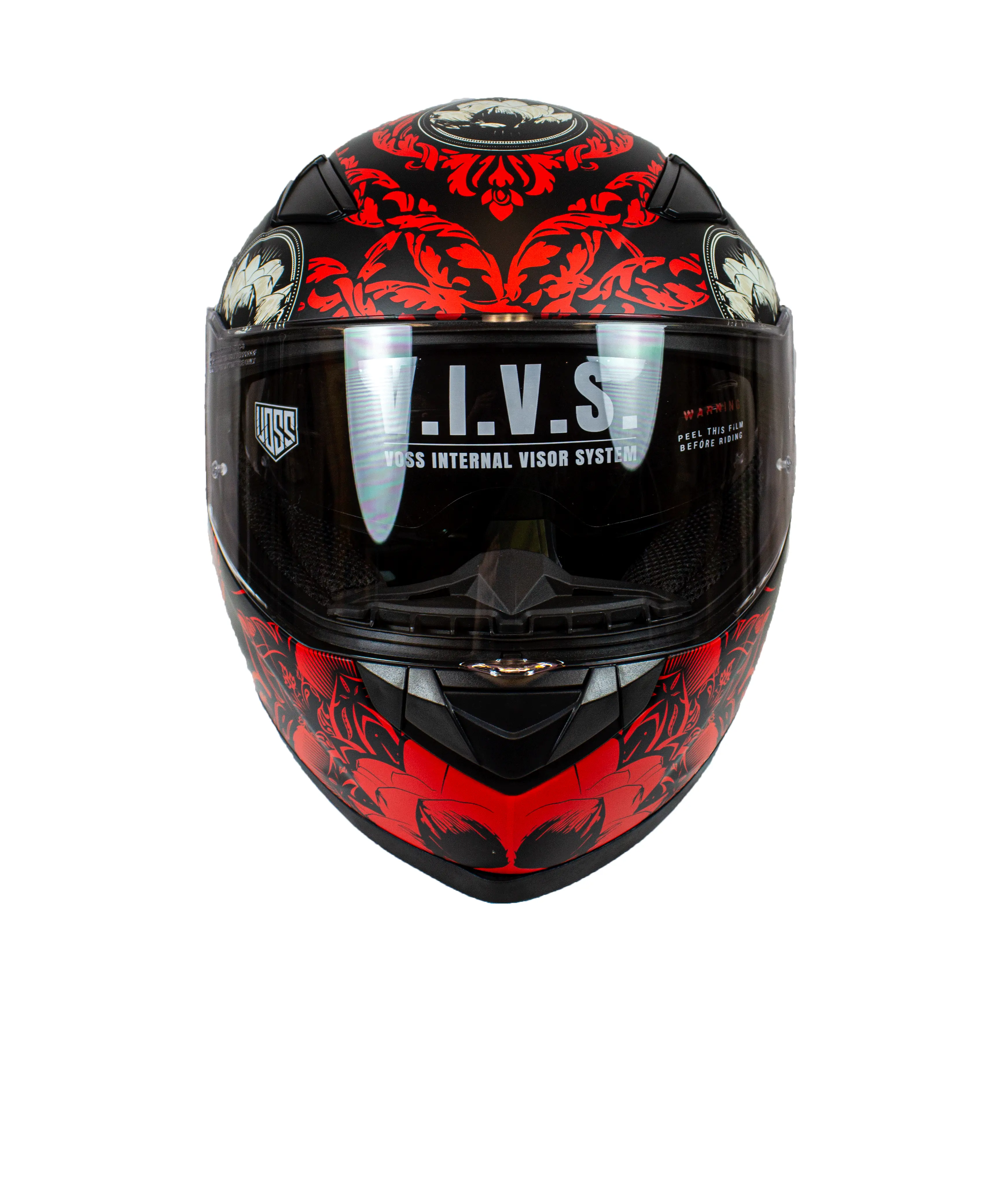 VOSS 988 Moto 1 Mandala Full Face Motorcycle Helmet - DOT Approved for Men & Women - Stylish Street Bike & Cruiser Riding Gear for Safety & Comfort