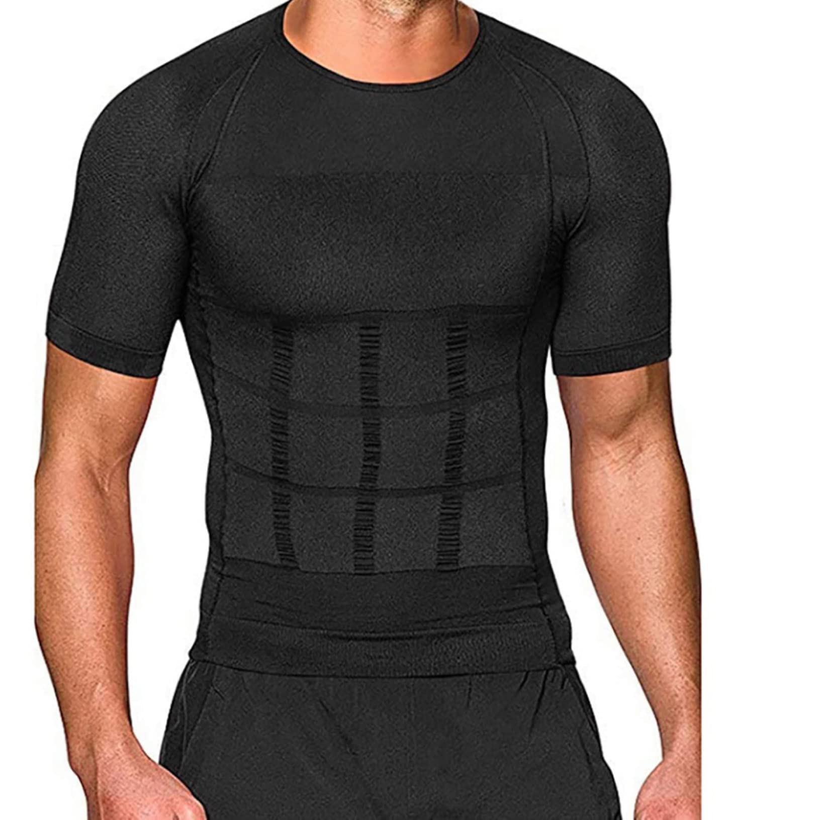 Men's Ultra-Light Compression Shirt - Breathable Slim Fit Body Shaper Shirt with Short Sleeves | Workout, Gym & Everyday Wear Base Layer