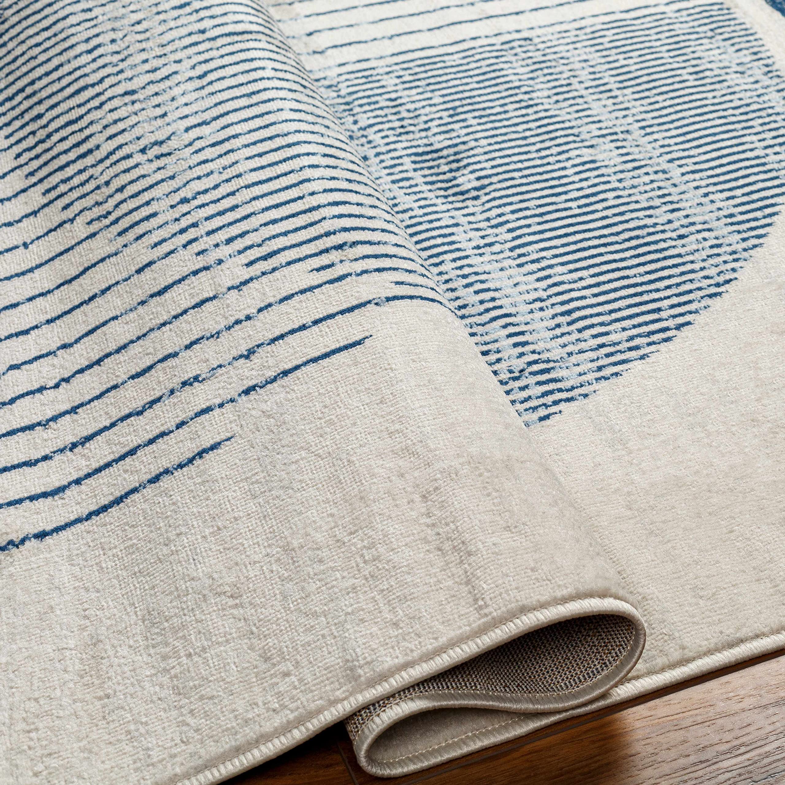Hauteloom Usra Modern Area Rug 2' x 3' - Blue, Gray & Silver - Soft Non-Slip Living Room & Bedroom Rug for Home Decor - Perfect for Cozy Spaces, Dorm Rooms & Office