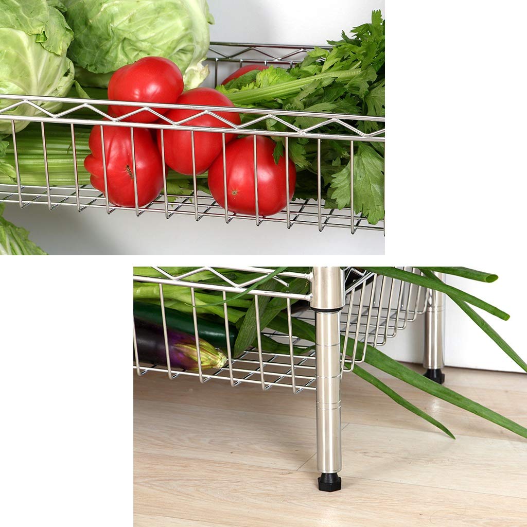 3-Tier Metal Kitchen Storage Cart - Multi-Purpose Organizer for Fruits, Vegetables & Bathroom Essentials (45x20x70cm) - Perfect for Small Spaces, Pantry & Countertop Organization
