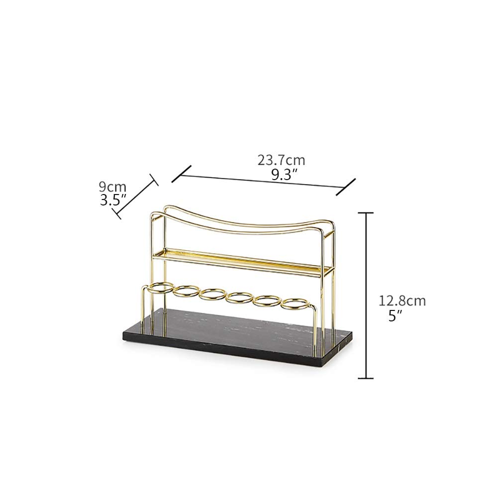 ASFD Gold Marble Makeup Organizer Case - Lipstick & Brush Holder for Vanity Drawer - Cosmetic Display Storage for Brushes, Lipsticks & Makeup Tools - Perfect for Home, Salon & Travel Beauty Organization