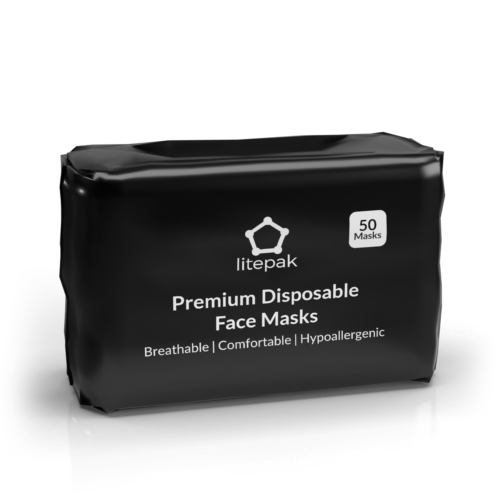 2000 Pcs Disposable Face Masks - 3-Ply Breathable Black Face Cover for Adults - 40 Packs of 50 - Perfect for Daily Use, Travel & Public Safety Protection