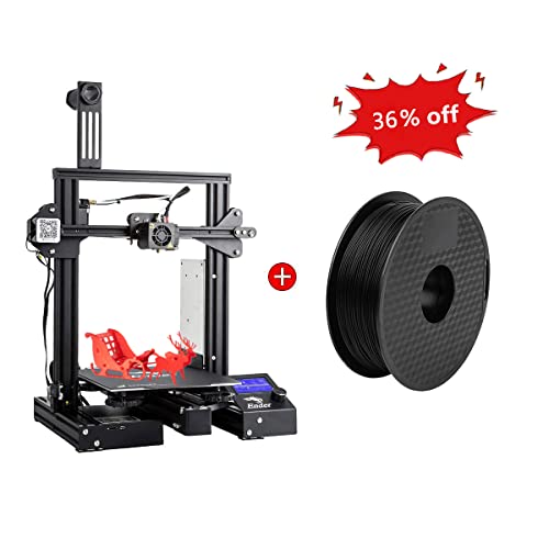 Creality Ender 3 Pro 3D Printer with 1KG Black PLA Filament 1.75mm - High Precision DIY Printing for Home, School & Office Projects