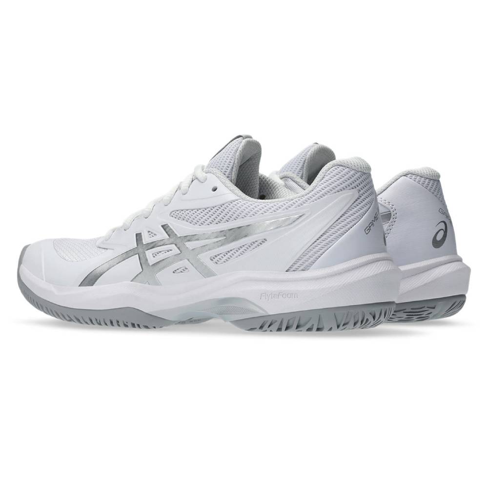 ASICS Game FF Women's Tennis Shoes - White/Pure Silver - Lightweight & Supportive Court Shoes for Competitive Play | Perfect for Tennis Matches, Training & Gym Workouts