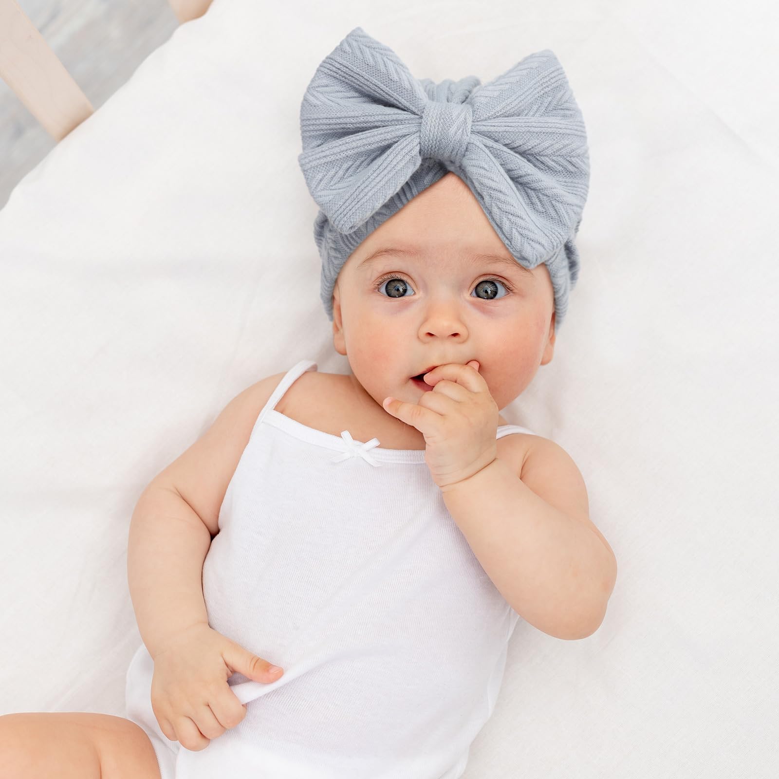 Newborn Baby Hats and Mittens Set - Soft Infant Bow Beanie Cap & Toddler Gloves for Baby Boy & Girl - Perfect for Hospital, Photography & Winter Outfits