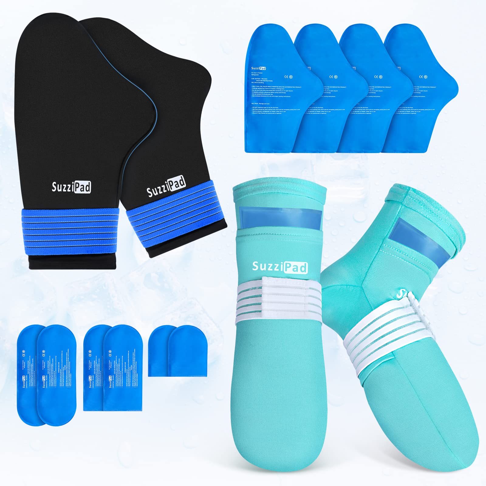 Cooling Therapy Socks & Hand Ice Packs for Chemotherapy Relief - Reusable Cold Gloves for Men & Women (S/M) - Perfect for Post-Treatment Comfort, Neuropathy Pain Relief & Swelling Reduction