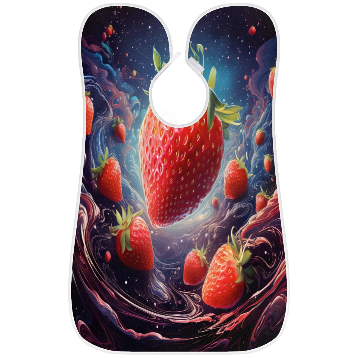 Stylish Strawberry Print Shaving Bib for Men - Waterproof Beard Trimming Apron, Hair Dye Cape & Makeup Artist Accessory - Perfect for Barbershops, Home Grooming & Salon Use