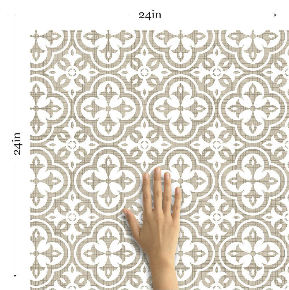 Beige Peel and Stick Removable Wallpaper - Self-Adhesive Global Tile Design for Easy DIY Home Decor - Perfect for Bedrooms, Living Rooms, and Office Spaces
