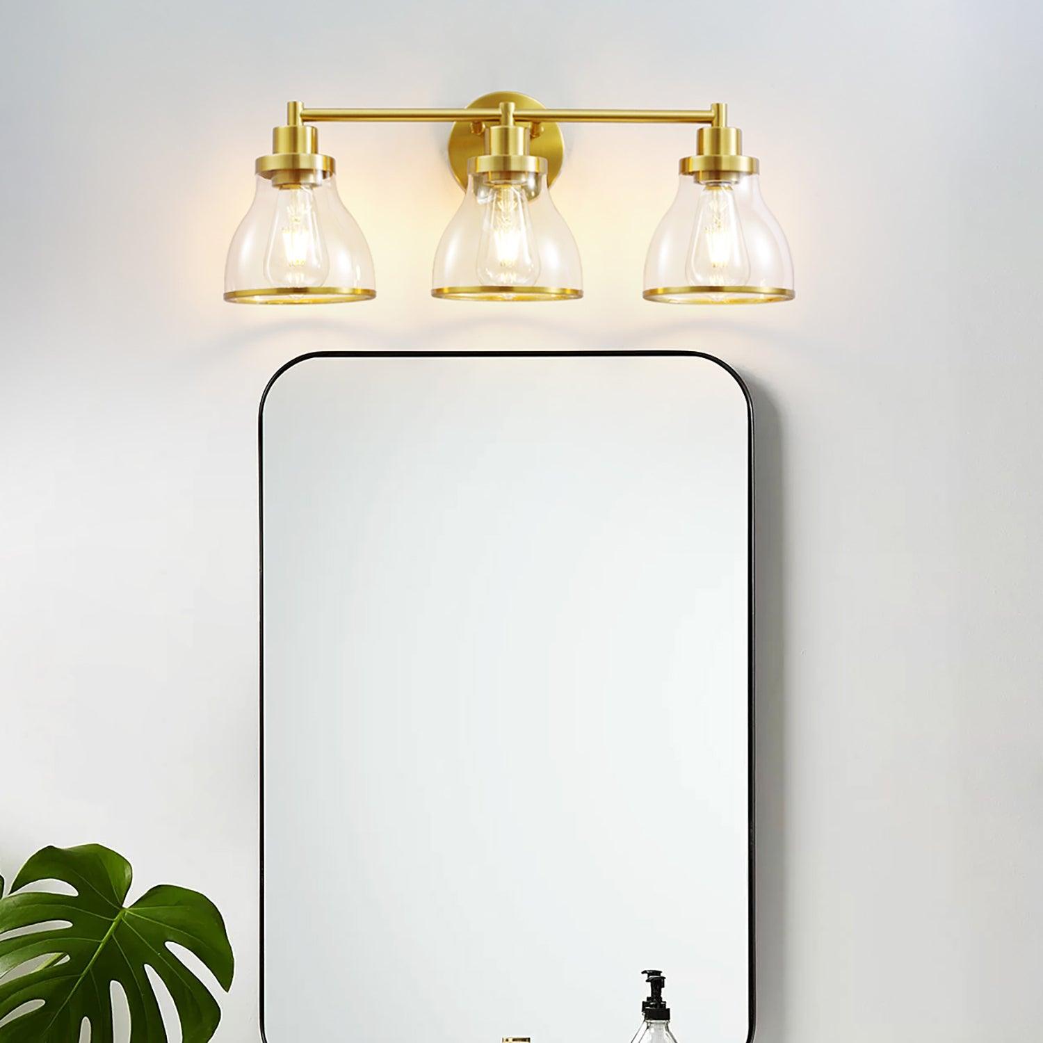Hermosa Modern 3-Light Bathroom Vanity Light Fixture - Brushed Nickel Finish, Dimmable LED Lighting for Bathroom, Powder Room & Dressing Area