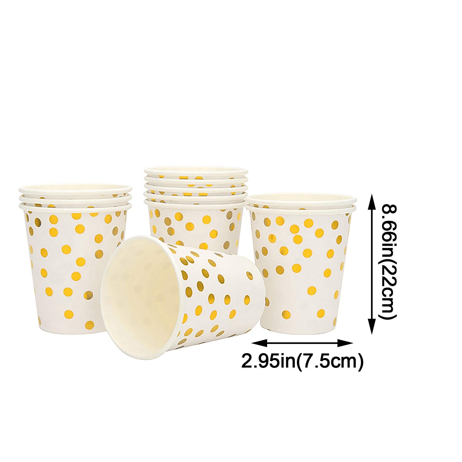 Waterproof Disposable Gold Foil Paper Cups & Napkins Set - Elegant Party Supplies for Weddings, Birthdays, and Events
