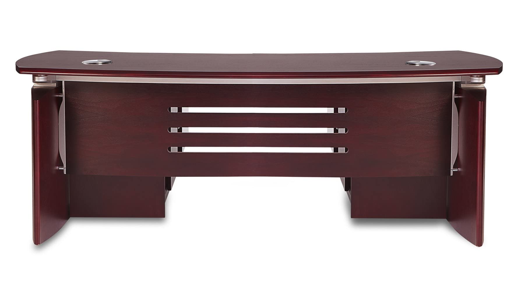 ZURI Modern 79 Inch Mahogany Harrison Desk with Mobile Pedestal and Return - Stylish Home Office Furniture for Professionals & Remote Workers