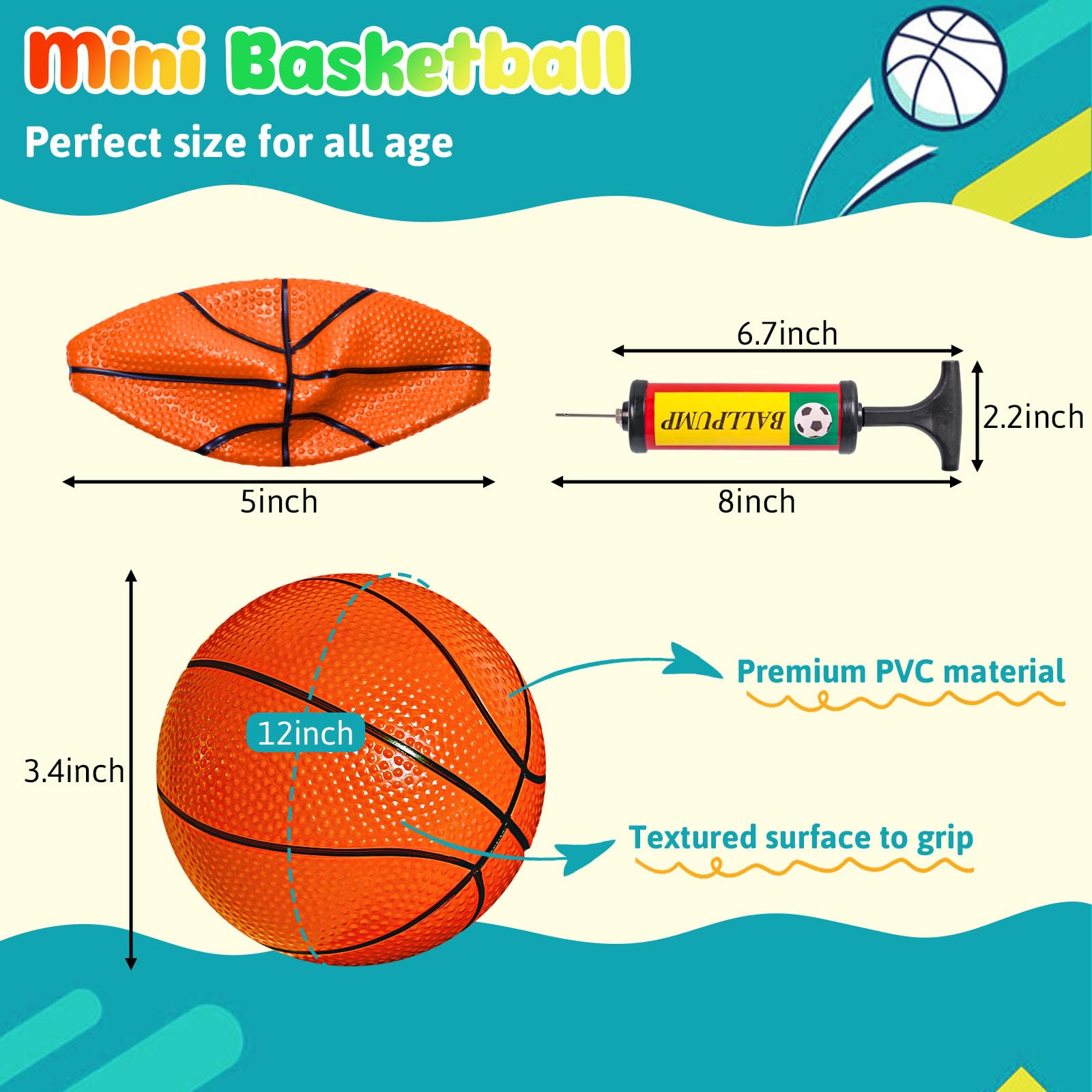 6PCS Mini Basketballs 4.7