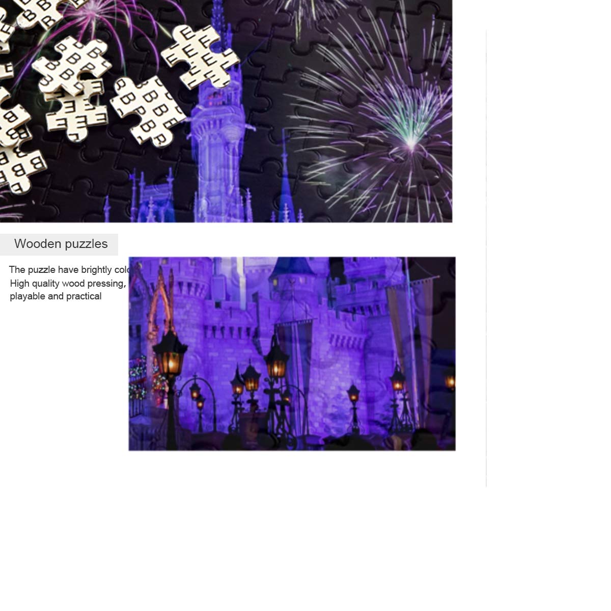 500-Piece Dream Castle with Firework Jigsaw Puzzle for Adults & Kids - DIY Gift, Family Game Night, Birthday Party Activity, Stress Relief & Home Decor