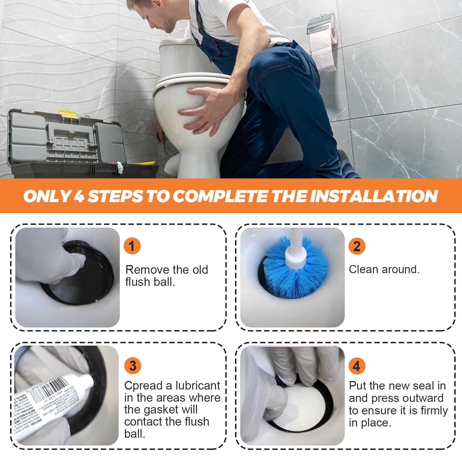 Beaquicy RV Toilet Seal Replacement - 3 Pack Flush Ball Gasket for Dometic 300/310/320 Series - Fixes Leaks & Odors - Perfect for Camper, Motorhome, and Travel Trailer Toilet Repairs