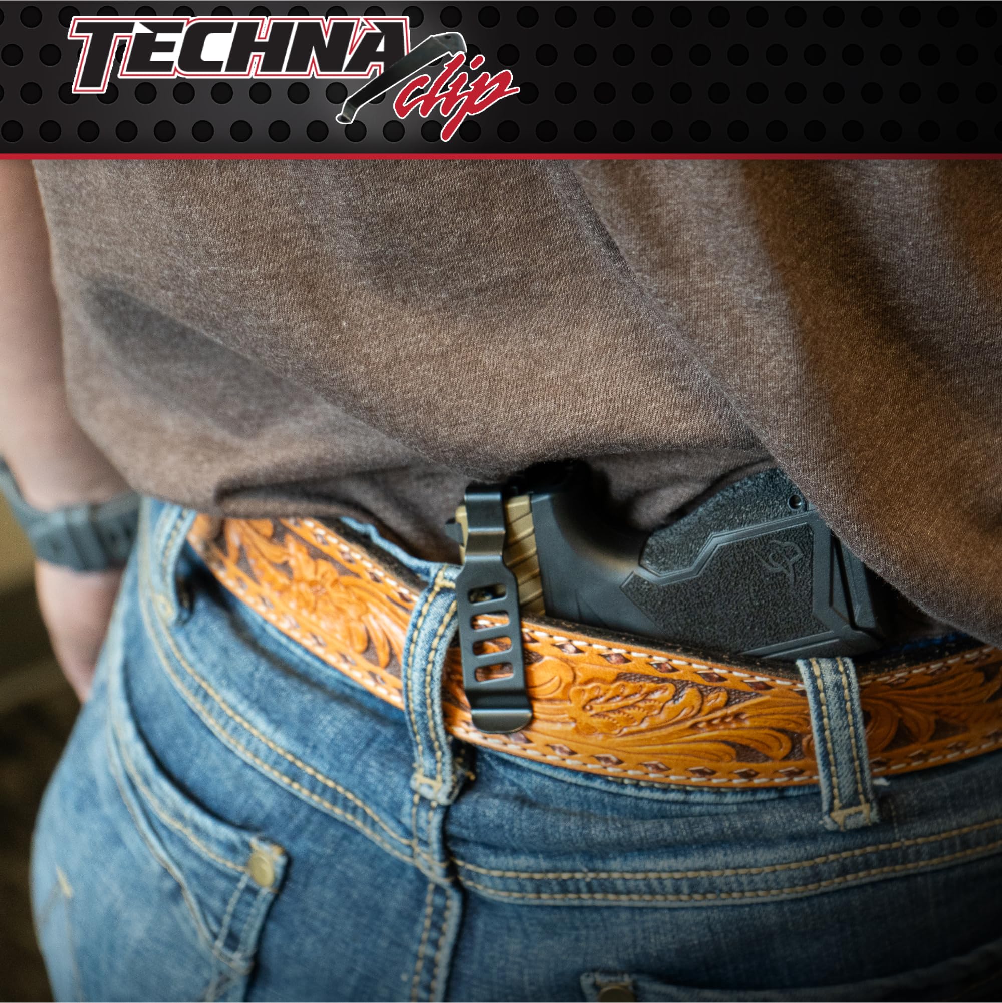 Techna Clip Concealment System for 1911 .45 ACP Pistols - Durable High-Carbon Steel Gun Clip with Teflon Coating - Right Side Carry, Easy Install Holster Clip (Black) - Perfect for Concealed Carry, Home Defense & Range Use