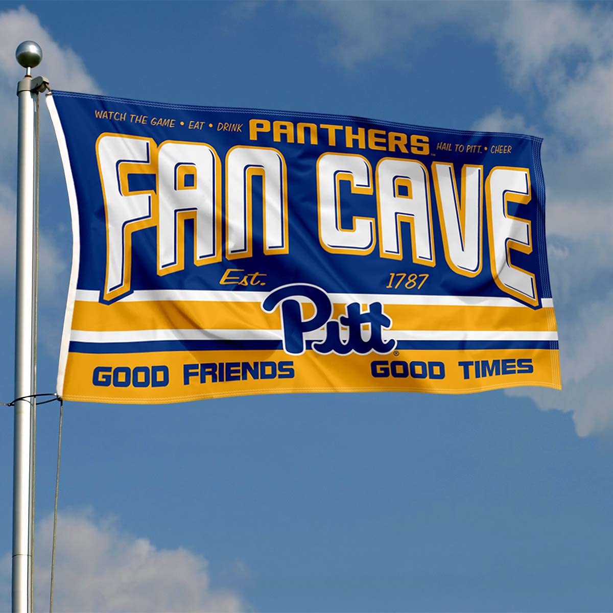 Pittsburgh Panthers Fan Man Cave Banner Flag - NCAA College Sports Team Decor for Game Room, Tailgating & Home Office